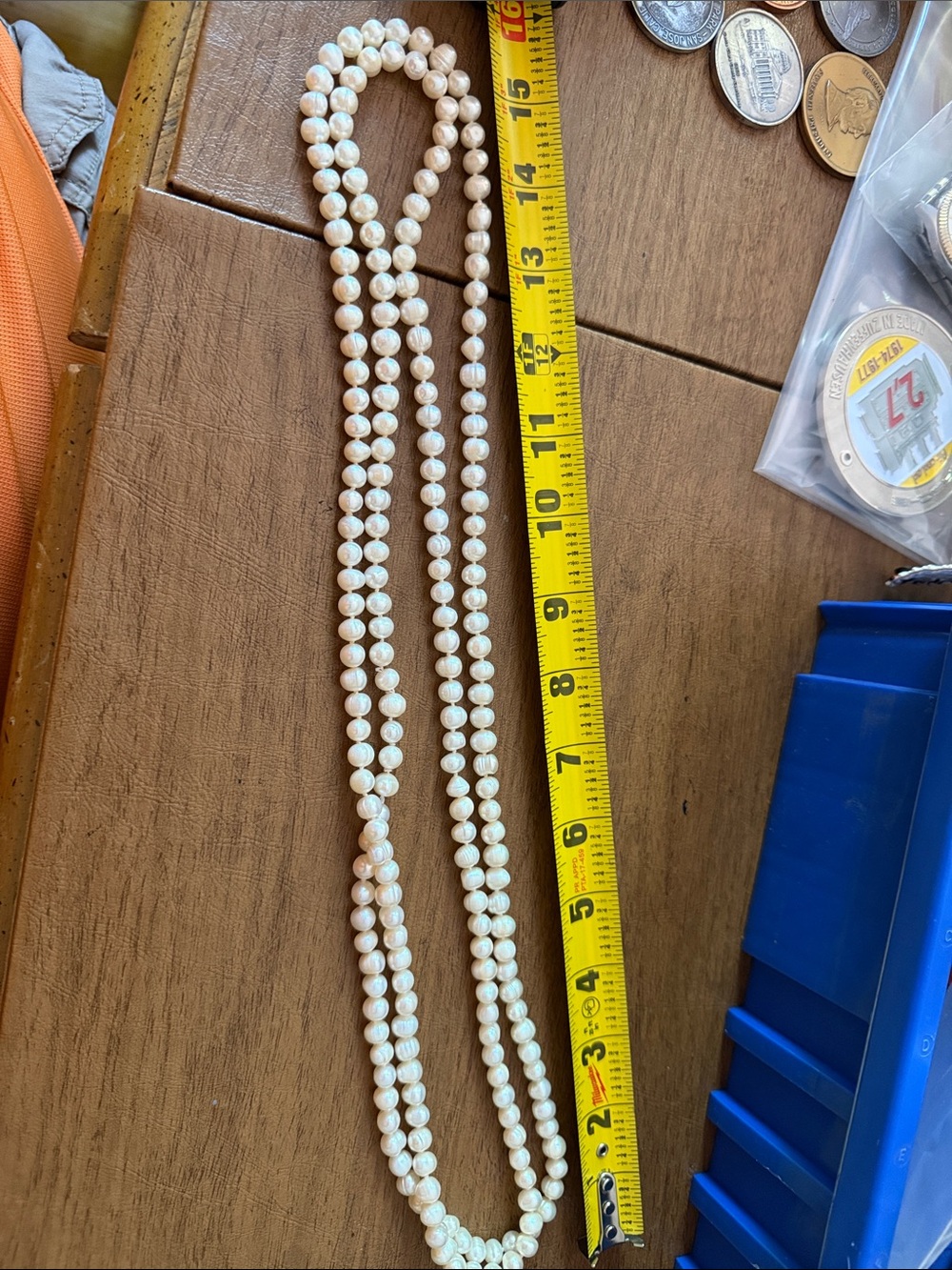 Classic Pearl Long Necklace - White Pearls
